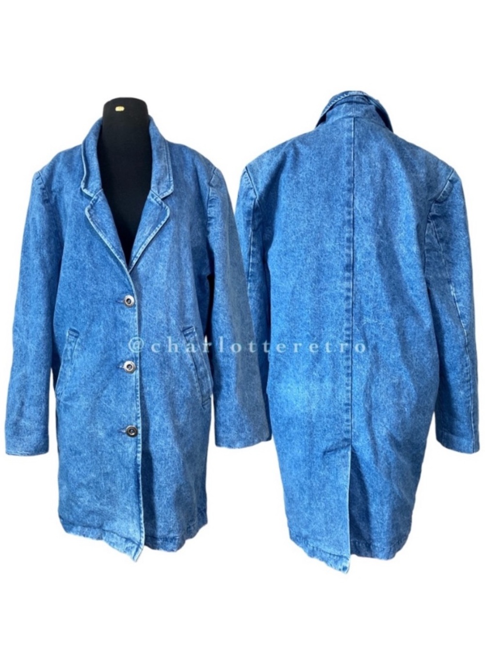 vtg FORENZA Denim Coat w Pockets